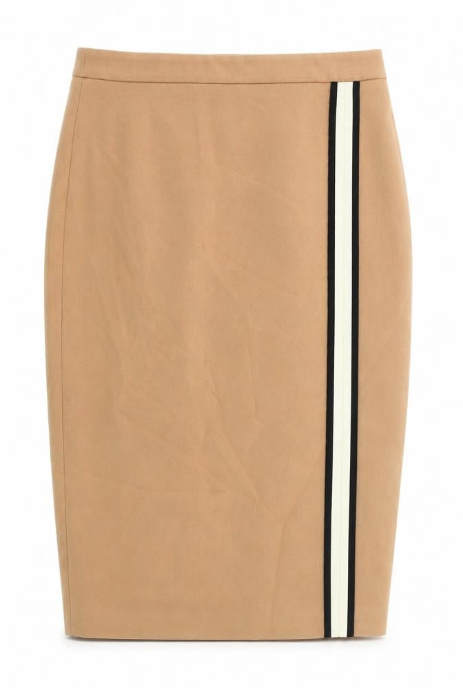 Zara Woman Beige Pencil Skirt Women M Knee Length Cotton Stretch