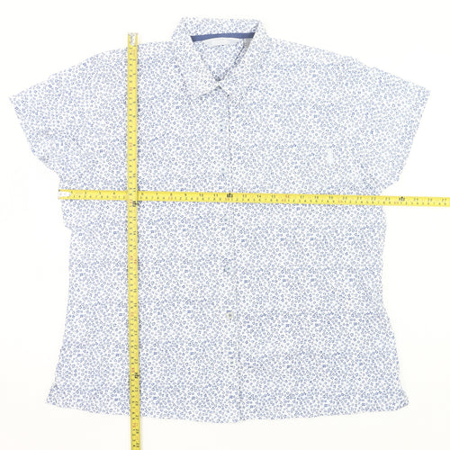 Regatta Women’s Blue Floral Button-Up Shirt Size 20 Short Sleeve