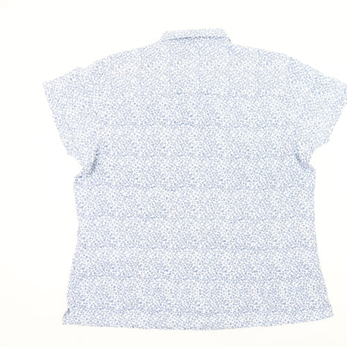 Regatta Women’s Blue Floral Button-Up Shirt Size 20 Short Sleeve