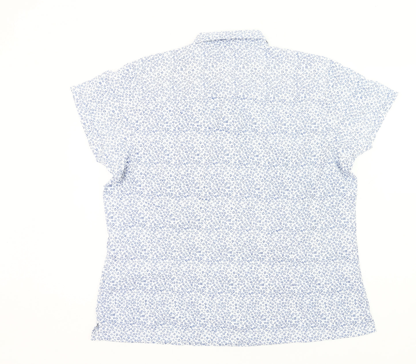 Regatta Women’s Blue Floral Button-Up Shirt Size 20 Short Sleeve