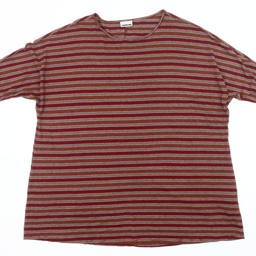 Noisy May Womens Red Striped Jersey T-Shirt Size M Casual Top