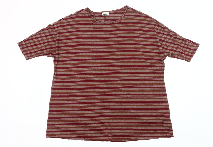Noisy May Womens Red Striped Jersey T-Shirt Size M Casual Top