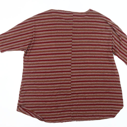 Noisy May Womens Red Striped Jersey T-Shirt Size M Casual Top