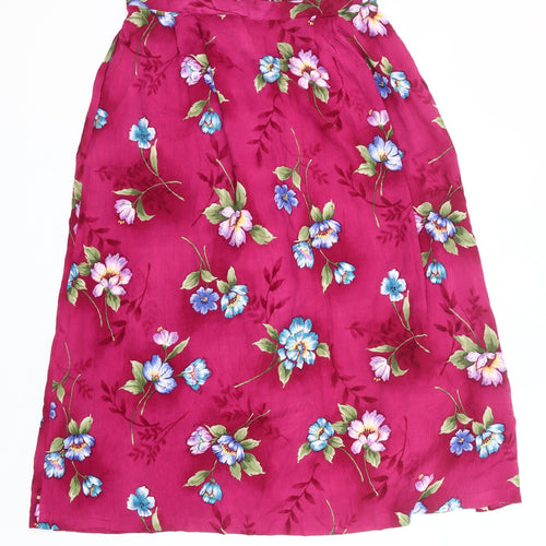 Jaclyn Smith Women’s Pink Floral Rayon A-Line Skirt XL Knee Length