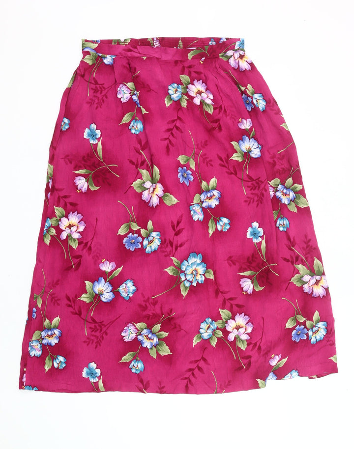 Jaclyn Smith Women’s Pink Floral Rayon A-Line Skirt XL Knee Length