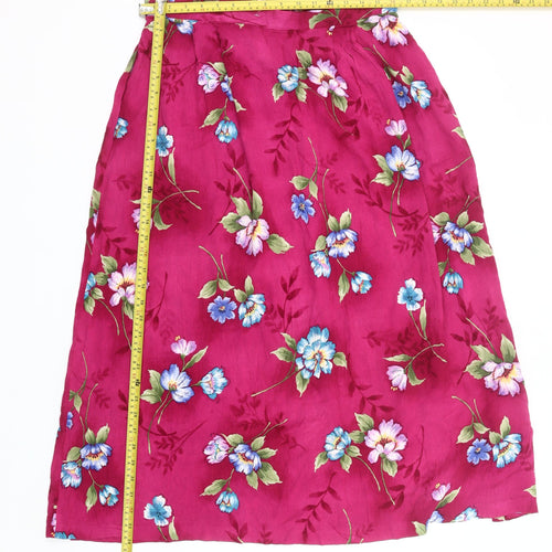 Jaclyn Smith Women’s Pink Floral Rayon A-Line Skirt XL Knee Length