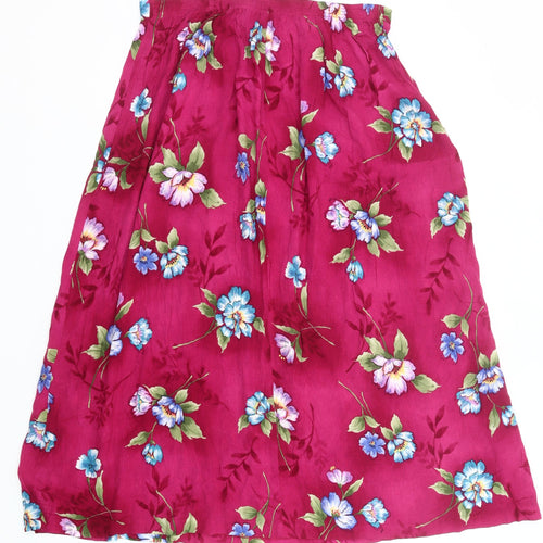 Jaclyn Smith Women’s Pink Floral Rayon A-Line Skirt XL Knee Length