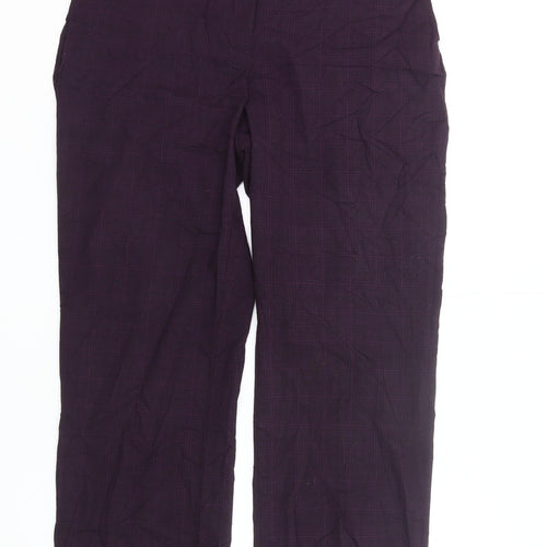 Maine New England Women’s Purple Check 16 Slim Straight Trousers