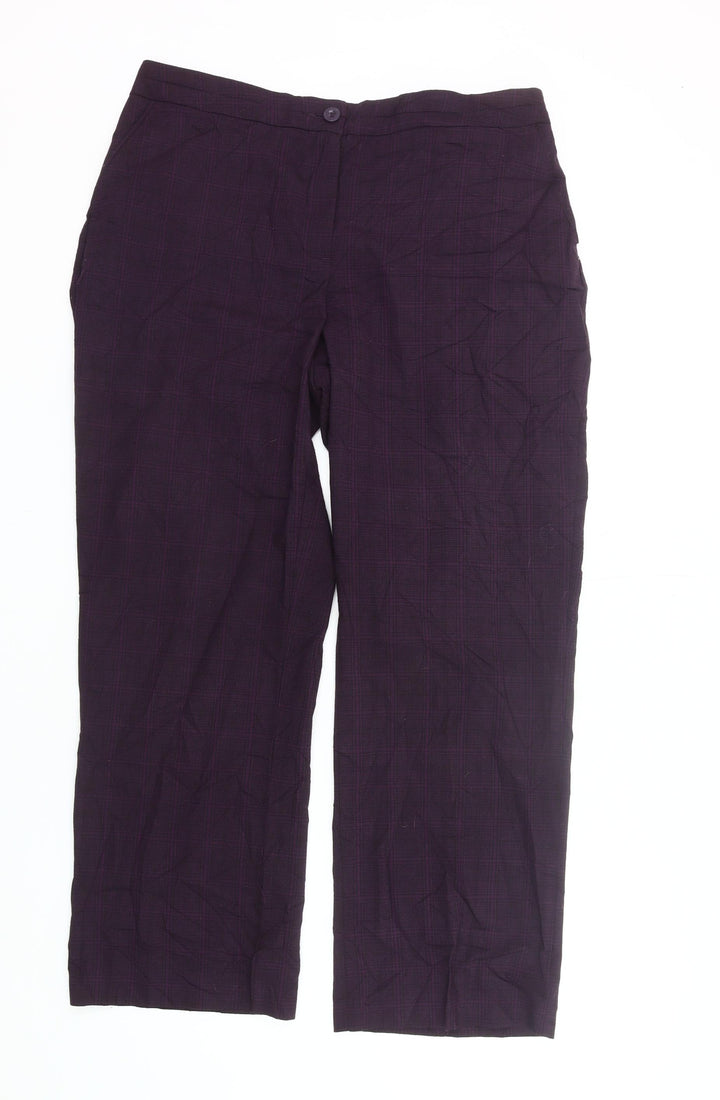 Maine New England Women’s Purple Check 16 Slim Straight Trousers