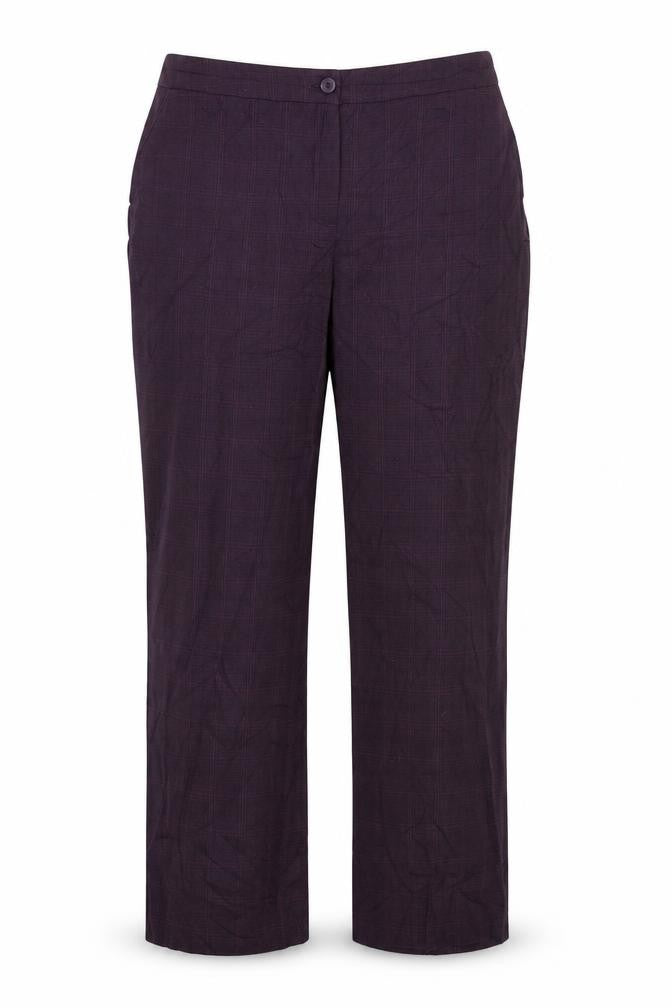 Maine New England Women’s Purple Check 16 Slim Straight Trousers