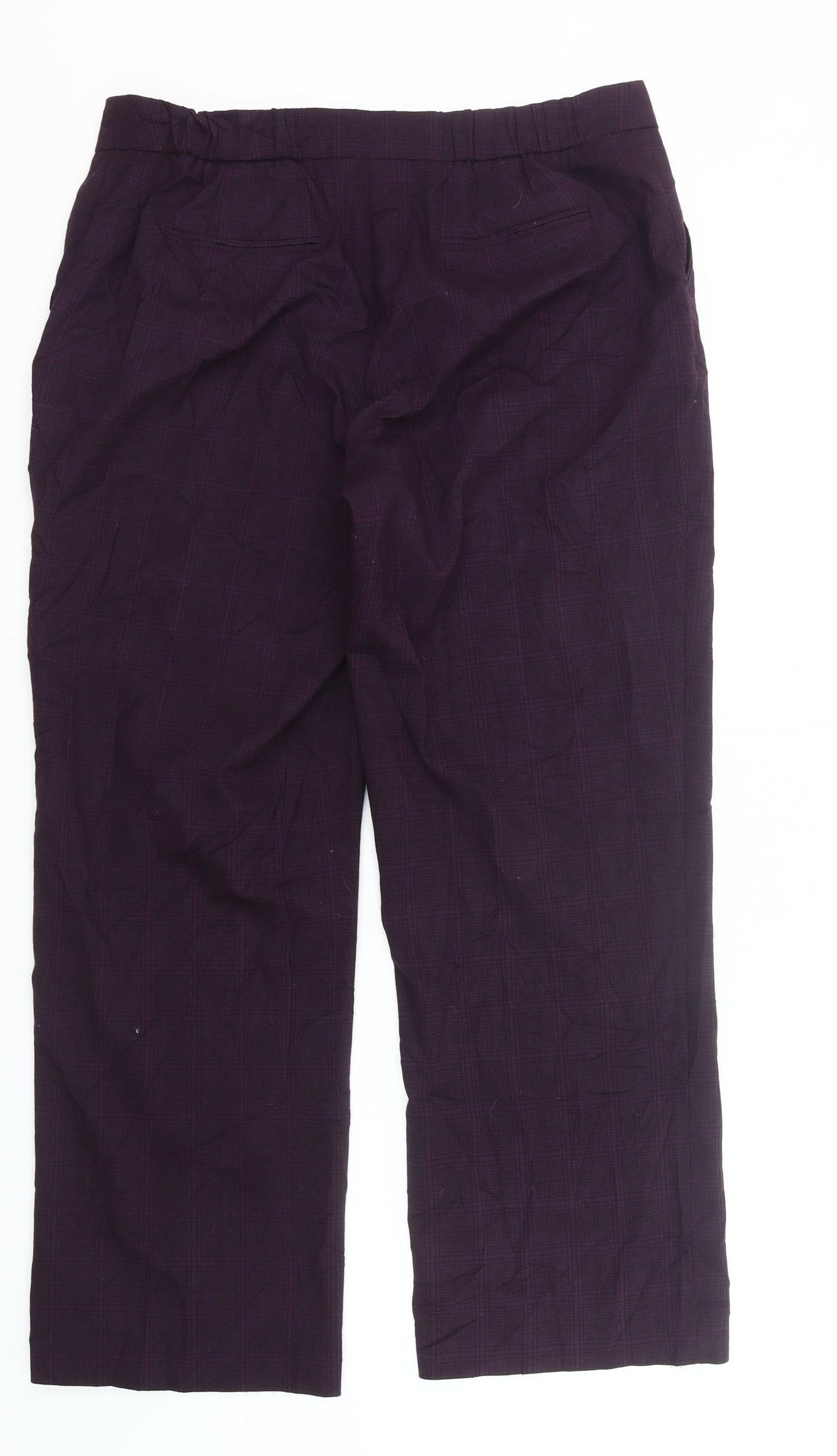 Maine New England Women’s Purple Check 16 Slim Straight Trousers