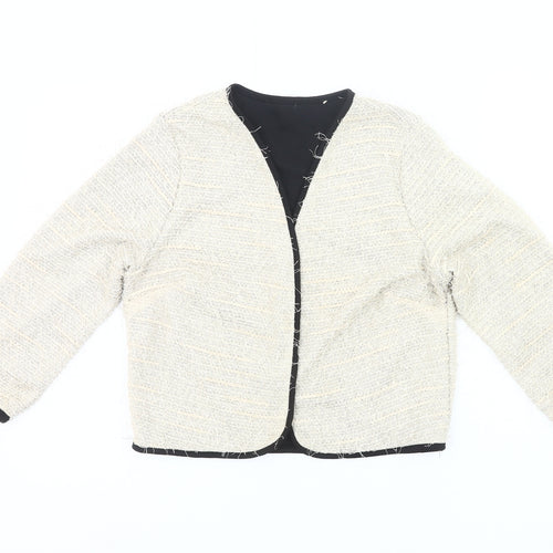 Atmosphere Women Ivory Tweed Blazer Jacket Size 12 Lined