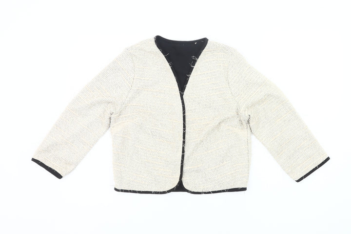 Atmosphere Women Ivory Tweed Blazer Jacket Size 12 Lined