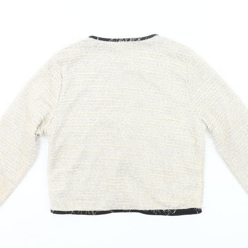 Atmosphere Women Ivory Tweed Blazer Jacket Size 12 Lined