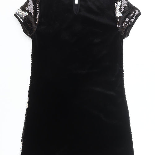 Marks and Spencer Girls Black Sequin Star Shift Party Dress 10-11 Years