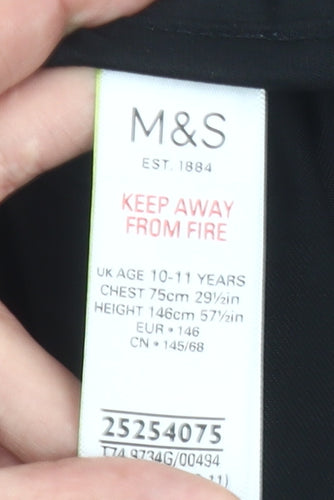 Marks and Spencer Girls Black Sequin Star Shift Party Dress 10-11 Years