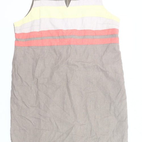 Preview Womens Beige Multicolour Striped Sheath Dress Size 14