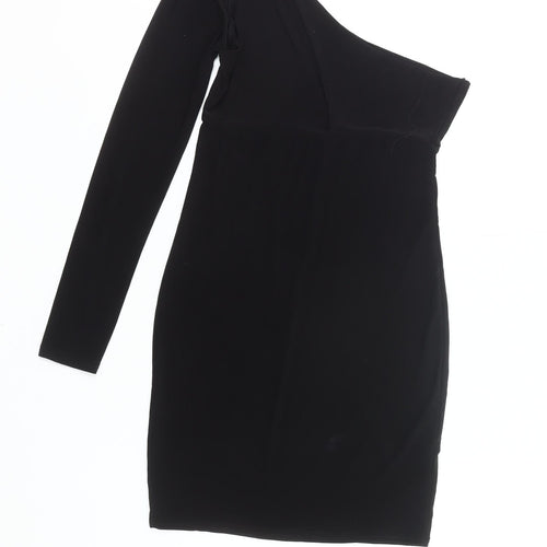 MISSPAP Women’s Black Size 8 One Shoulder Bodycon Mini Dress