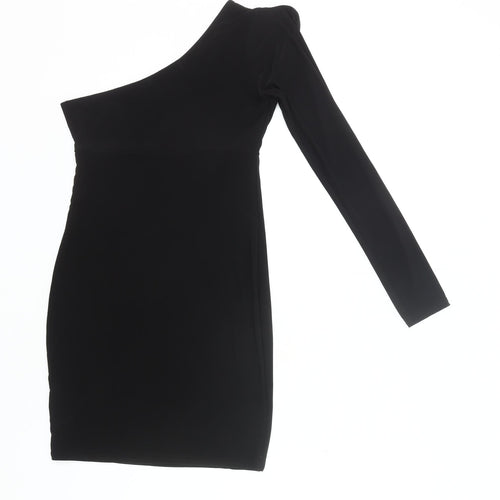MISSPAP Women’s Black Size 8 One Shoulder Bodycon Mini Dress