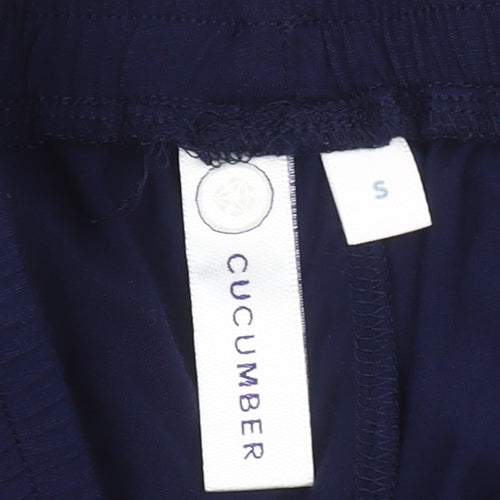 Cucumber Womens Blue Small Jogger Trousers Lightweight Elastic Waist