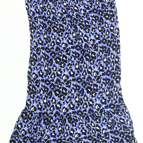 Papaya Women’s Blue Leopard Print Shift Dress Size 10