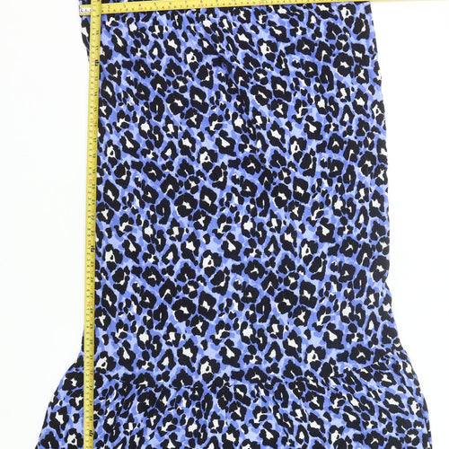 Papaya Women’s Blue Leopard Print Shift Dress Size 10