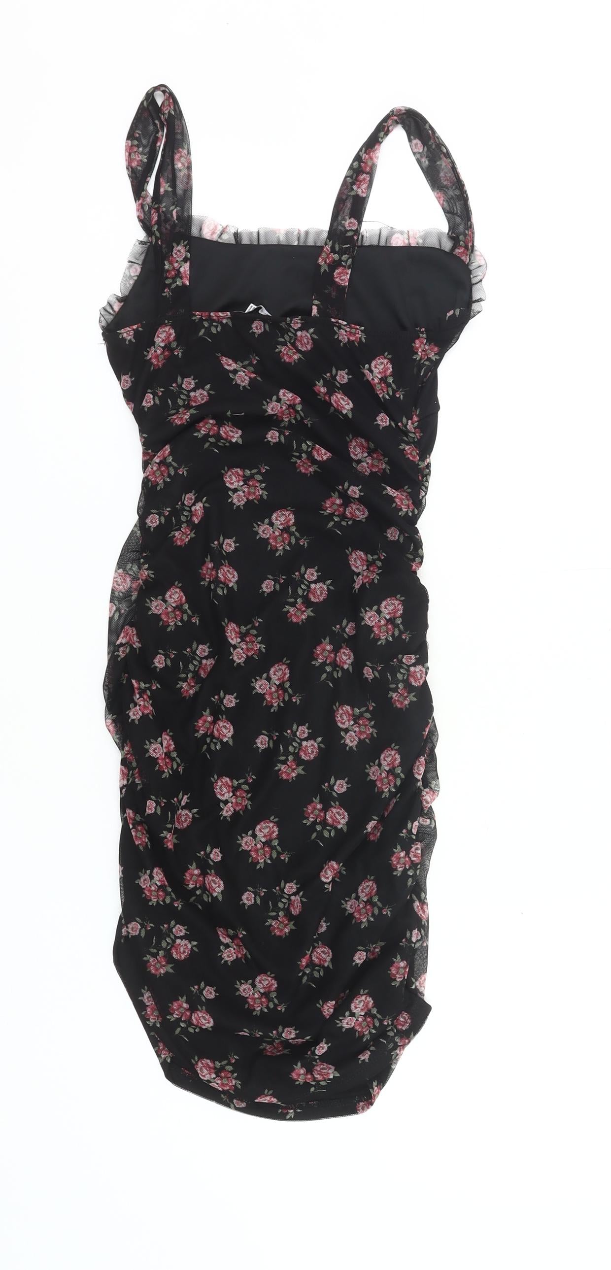 Rolla Coster Women’s Black Floral Bodycon Mini Dress Size S