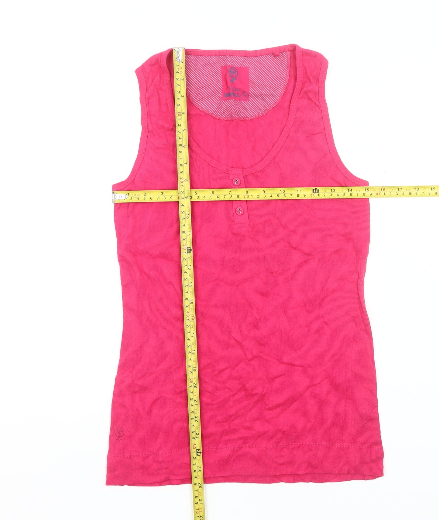 TU Face Originals Womens Pink Size 14 Tank Top Scoop Neck Cotton Stretch