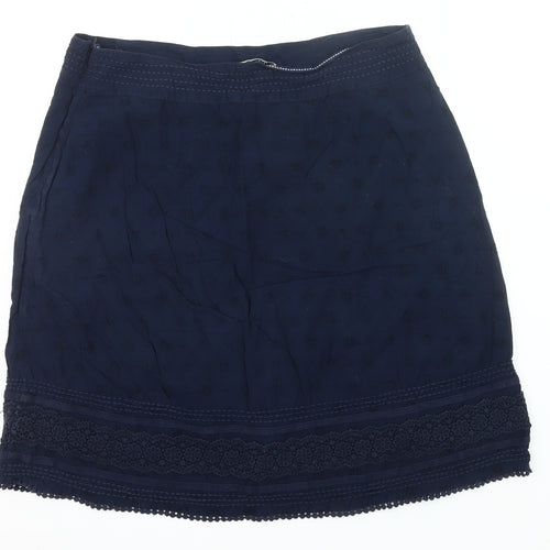 Fat Face Women’s Blue Cotton Lace Skirt Size 18 Knee Length