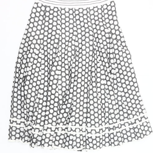 Debenhams Women's Black White A-Line Geometric Lace Skirt Size 12