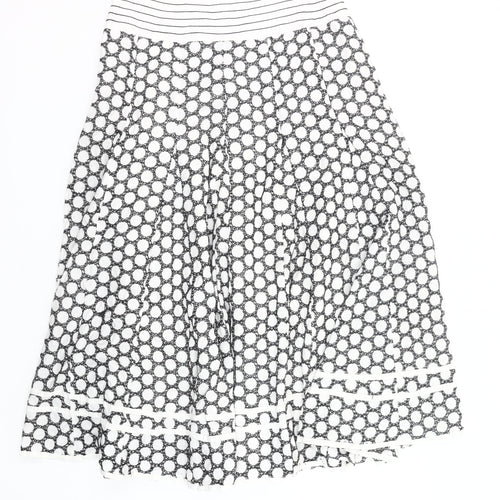 Debenhams Women's Black White A-Line Geometric Lace Skirt Size 12