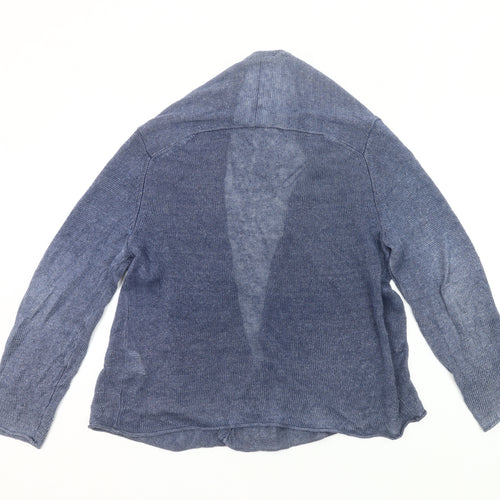 Esprit Women’s Blue Linen Open Cardigan Size L Long Sleeve Knit