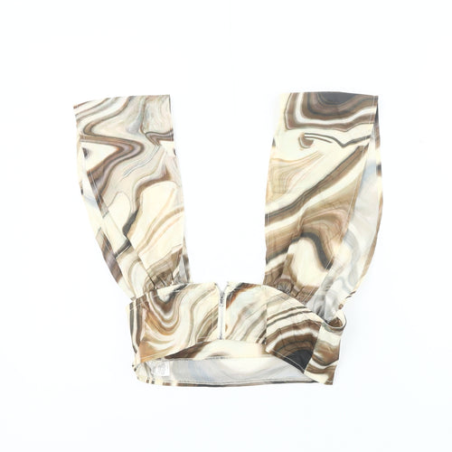 PrettyLittleThing Women’s Multicoloured Cropped Blouse Top UK 8