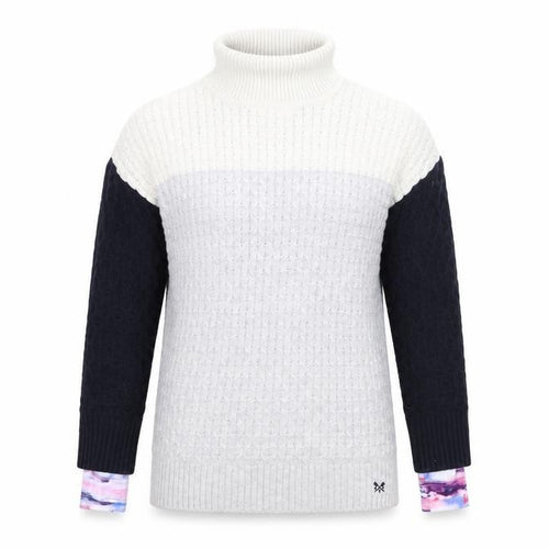 Crew Clothing Women’s Grey Roll Neck Cable-Knit Jumper Size 10