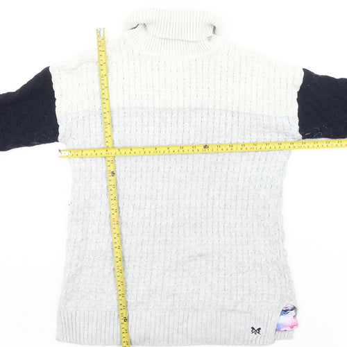 Crew Clothing Women’s Grey Roll Neck Cable-Knit Jumper Size 10