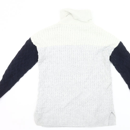 Crew Clothing Women’s Grey Roll Neck Cable-Knit Jumper Size 10