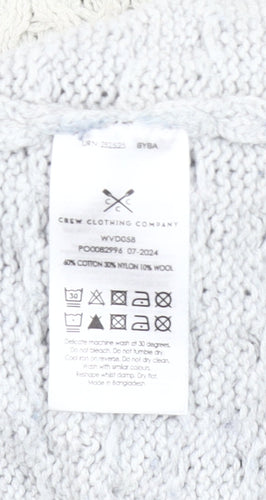 Crew Clothing Women’s Grey Roll Neck Cable-Knit Jumper Size 10