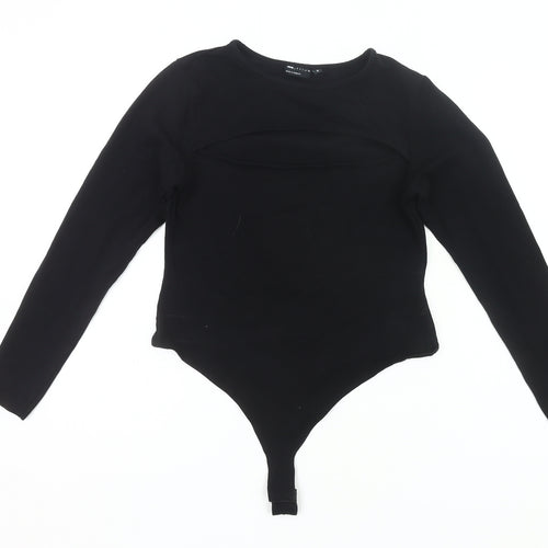 ASOS Women’s Black Long Sleeve Bodysuit UK 12 Cotton Stretch