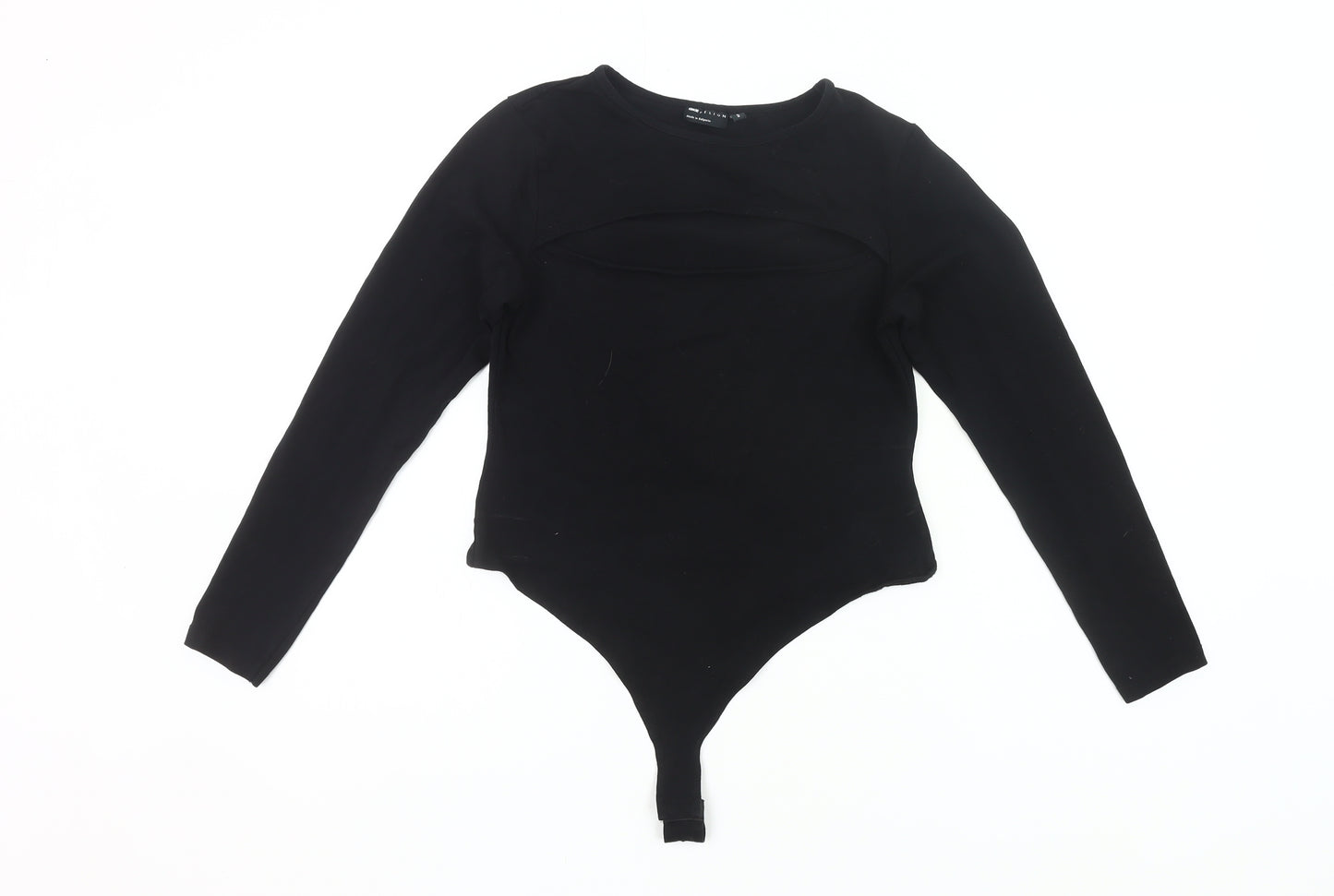 ASOS Women’s Black Long Sleeve Bodysuit UK 12 Cotton Stretch