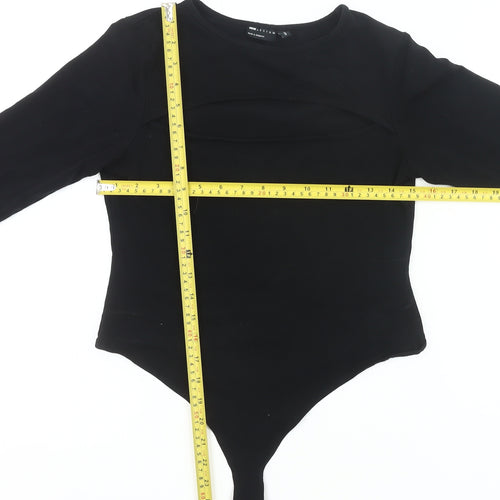 ASOS Women’s Black Long Sleeve Bodysuit UK 12 Cotton Stretch