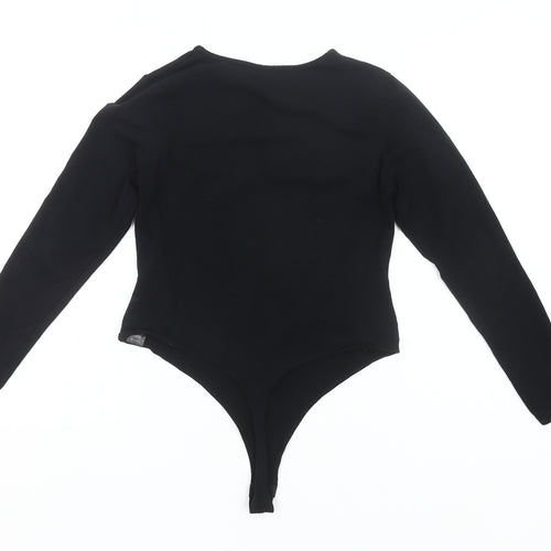 ASOS Women’s Black Long Sleeve Bodysuit UK 12 Cotton Stretch