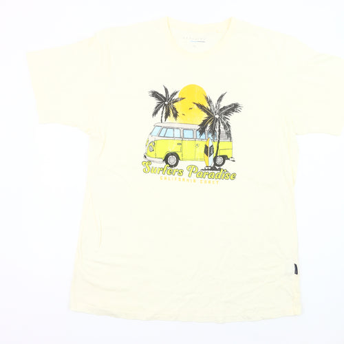 BadRhino Mens Beige XL Graphic Surfers Paradise T-Shirt