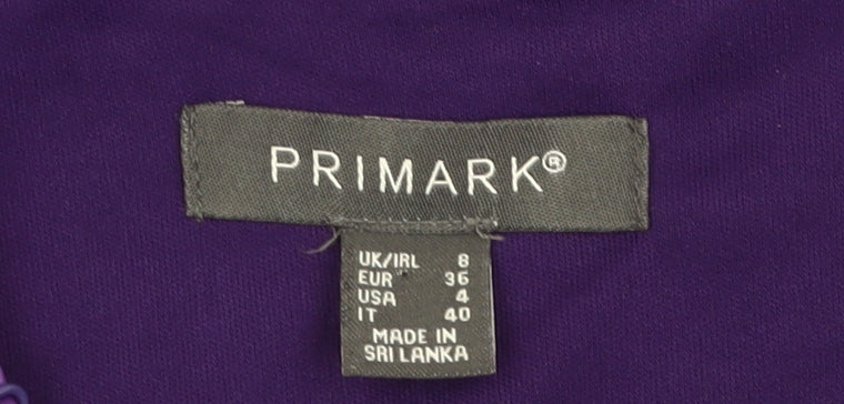 Primark Women’s Purple Sequin Slip Dress Size 8 Party Cocktail
