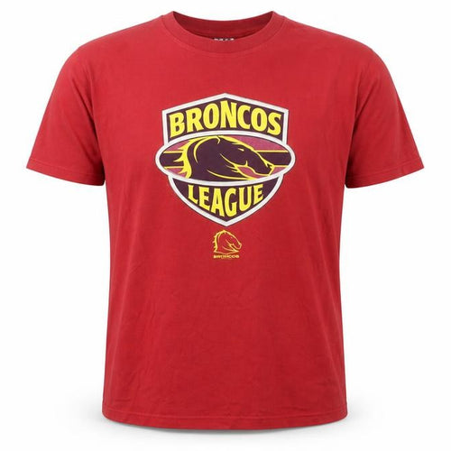 Top Heavy Men’s Red XL Broncos League Vintage Sports Graphic T-Shirt