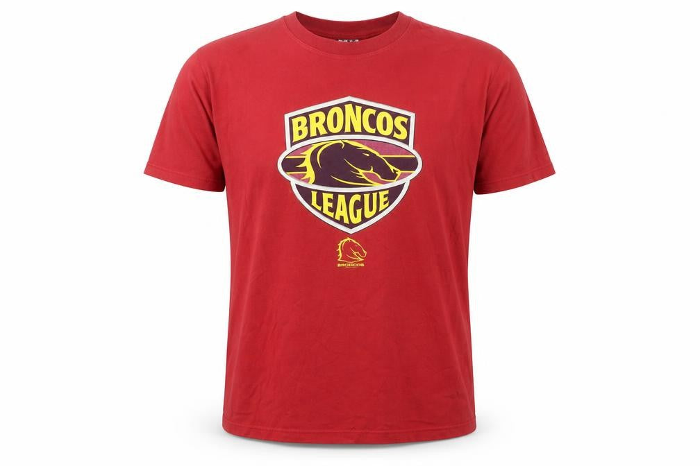 Top Heavy Men’s Red XL Broncos League Vintage Sports Graphic T-Shirt