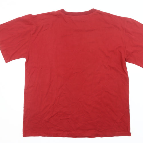 Top Heavy Men’s Red XL Broncos League Vintage Sports Graphic T-Shirt