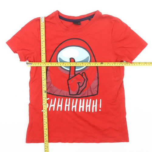 Among Us Boys Red Graphic T-Shirt 10-11 Years Short Sleeve Cotton
