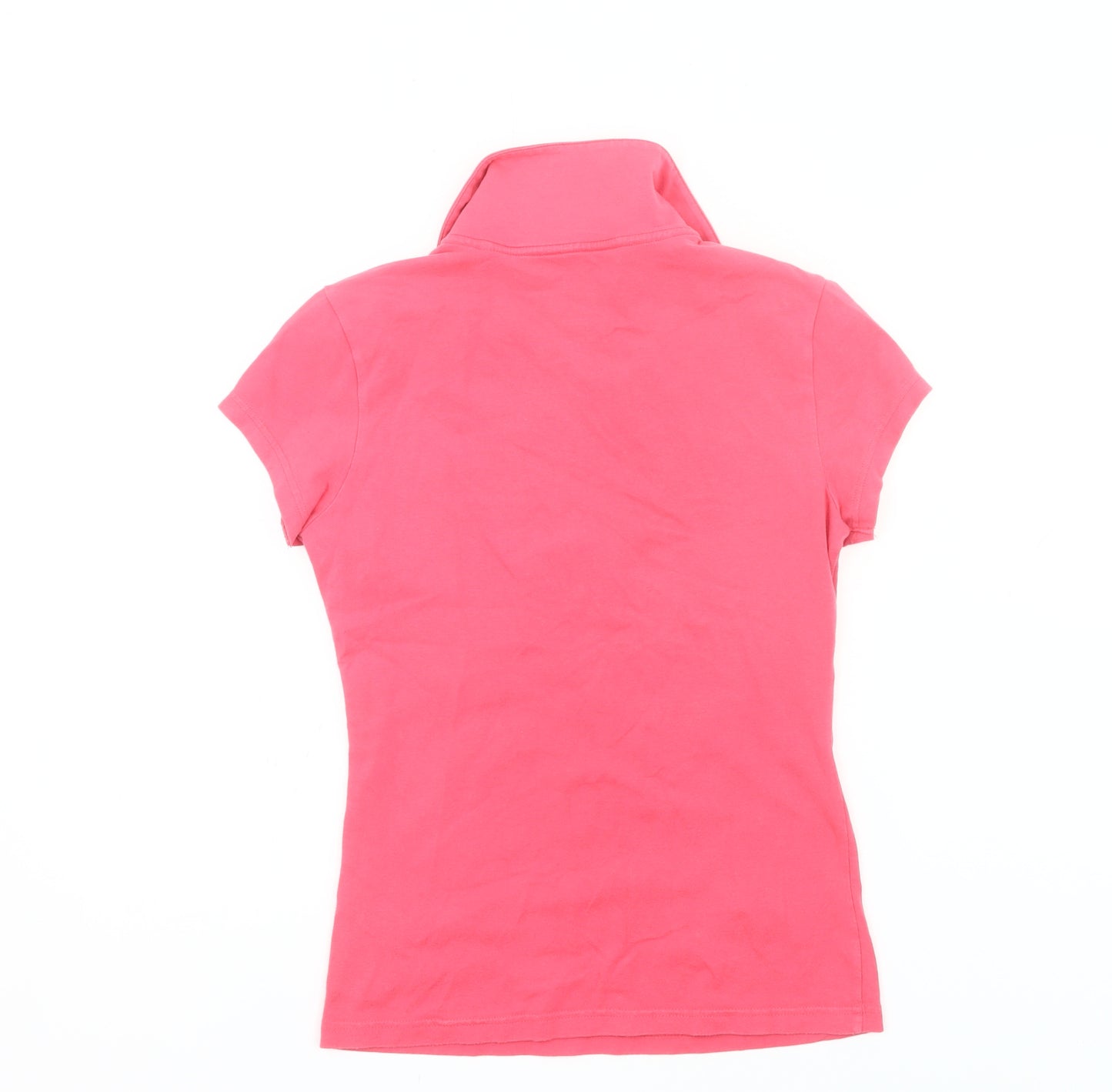 Pineapple Womens Pink Polo Shirt Size 10 Slim Fit Cotton Stretch