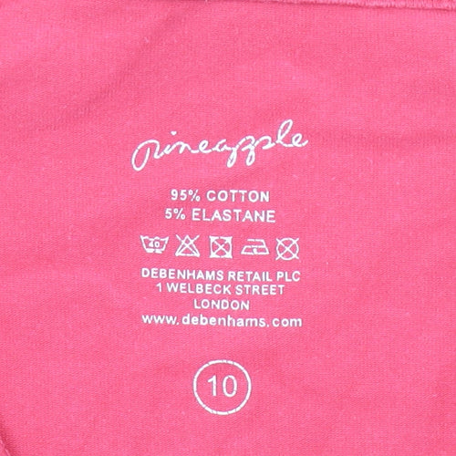 Pineapple Womens Pink Polo Shirt Size 10 Slim Fit Cotton Stretch