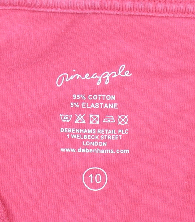 Pineapple Womens Pink Polo Shirt Size 10 Slim Fit Cotton Stretch